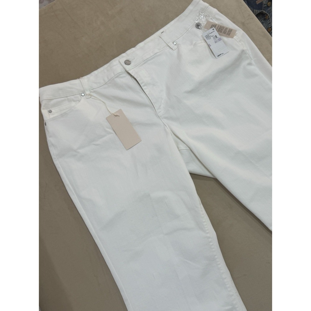 NWT Vince Camuto Women's White High Rise Frayed Hem Ankle Jeans Plus Size 22W